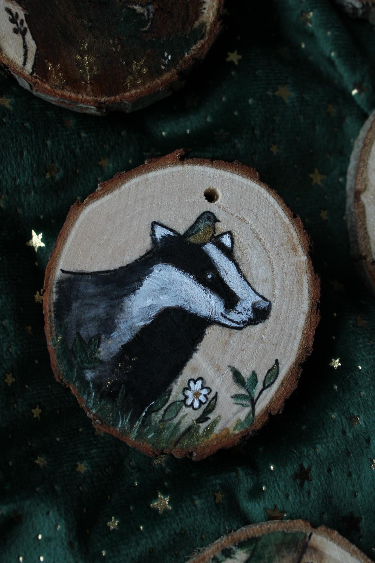 Houtschijfje beschilderd - Afbeelding 3