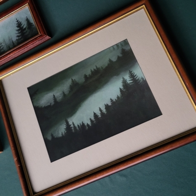 Ingelijste print Zwarte Woud XL liggend