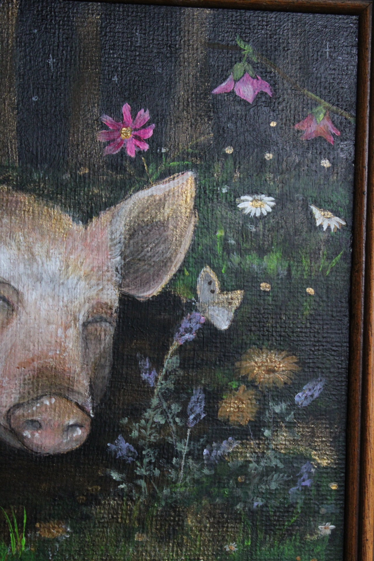 Varken acrylschilderij ingelijst - Afbeelding 3