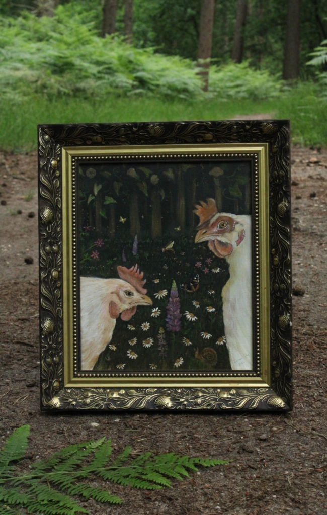 Kippen schilderij