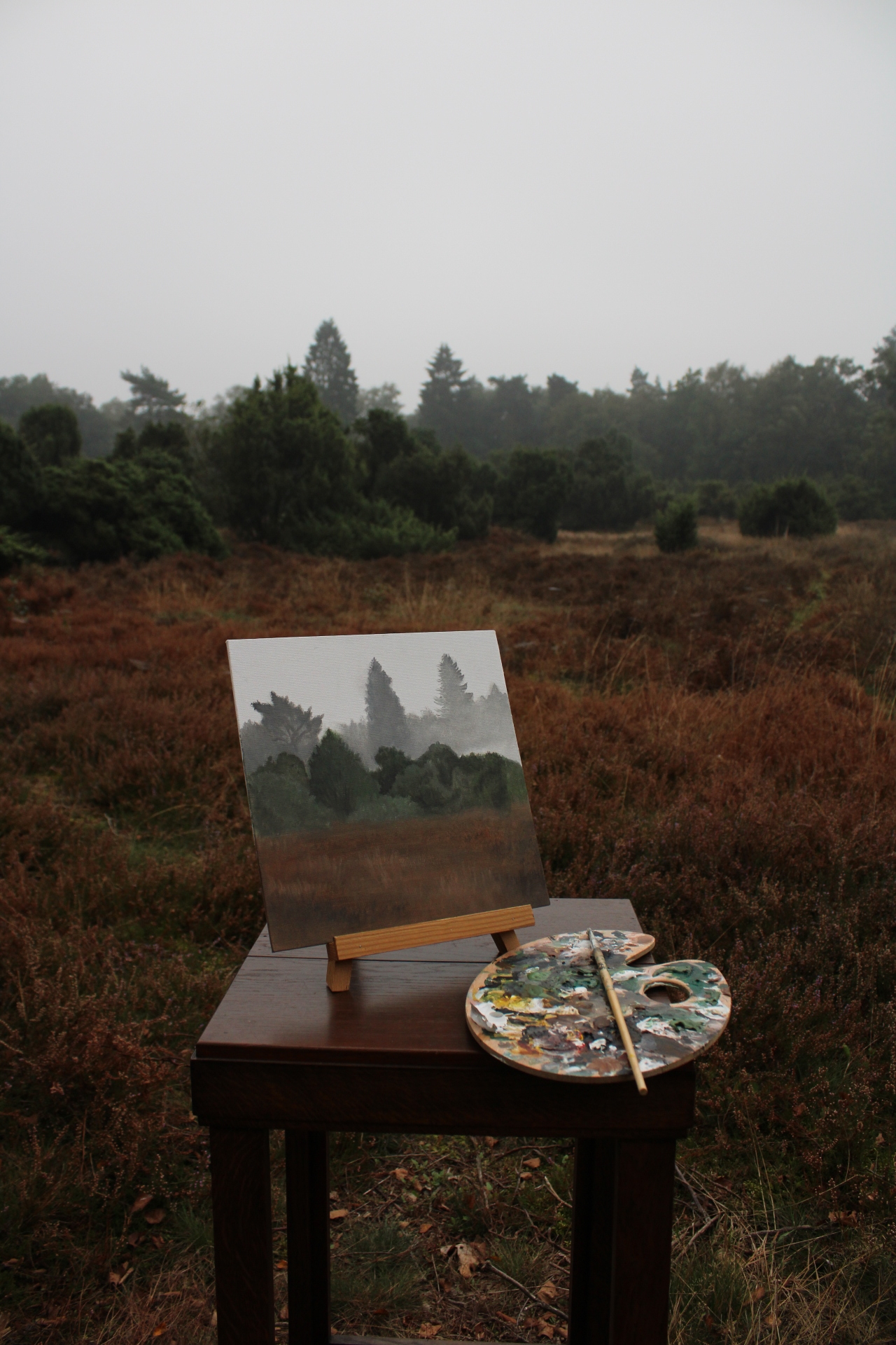 Heide acrylschilderij ingelijst - Afbeelding 4